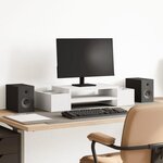 VIDAXL Support de moniteur avec rangement blanc bois d ingénierie
