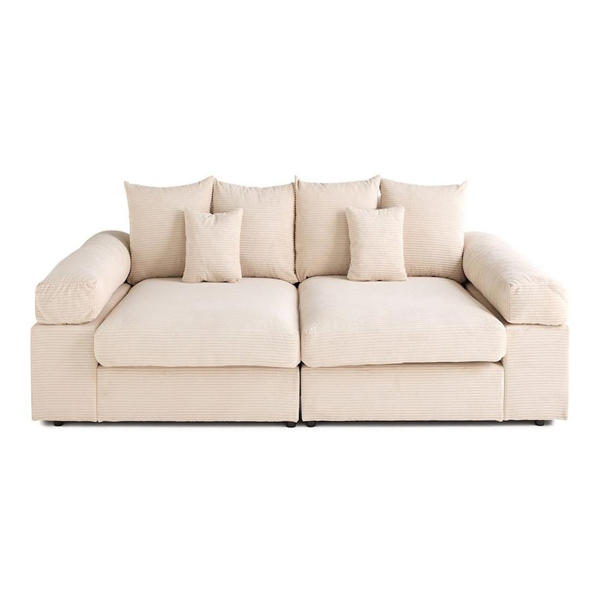 LISA DESIGN Aspen - canapé 4 places - assise profonde - velours côtelé