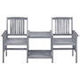 Voir la diapositive 4 : VIDAXL Chaises de jardin avec table a the et coussins Acacia solide