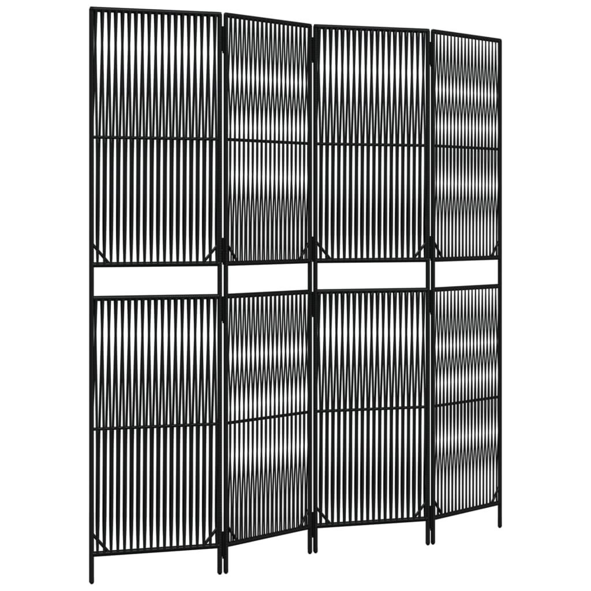 Voir la diapositive 2 : VIDAXL Cloison de separation 4 panneaux noir resine tressee