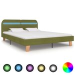 VIDAXL Cadre de lit avec LED Vert Tissu 180 x 200 cm