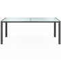 Voir la diapositive 3 : ID MARKET Salon de jardin MADRID table 190 CM et 8 chaises empilables gris anthracite plateau transparent