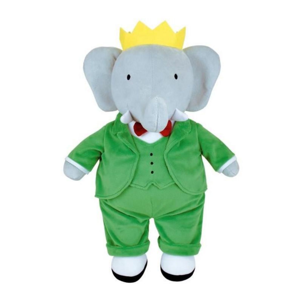 JEMINI Peluche - JEMINI - Peluche Éléphant Babar +/- 40 cm - En peluche douce - Idéale pour créer des histoires et décorer la cham