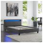 Voir la diapositive 4 : IDIMEX Lit LED double RIOJA 140x190 cm, avec sommier, revêtement tissu