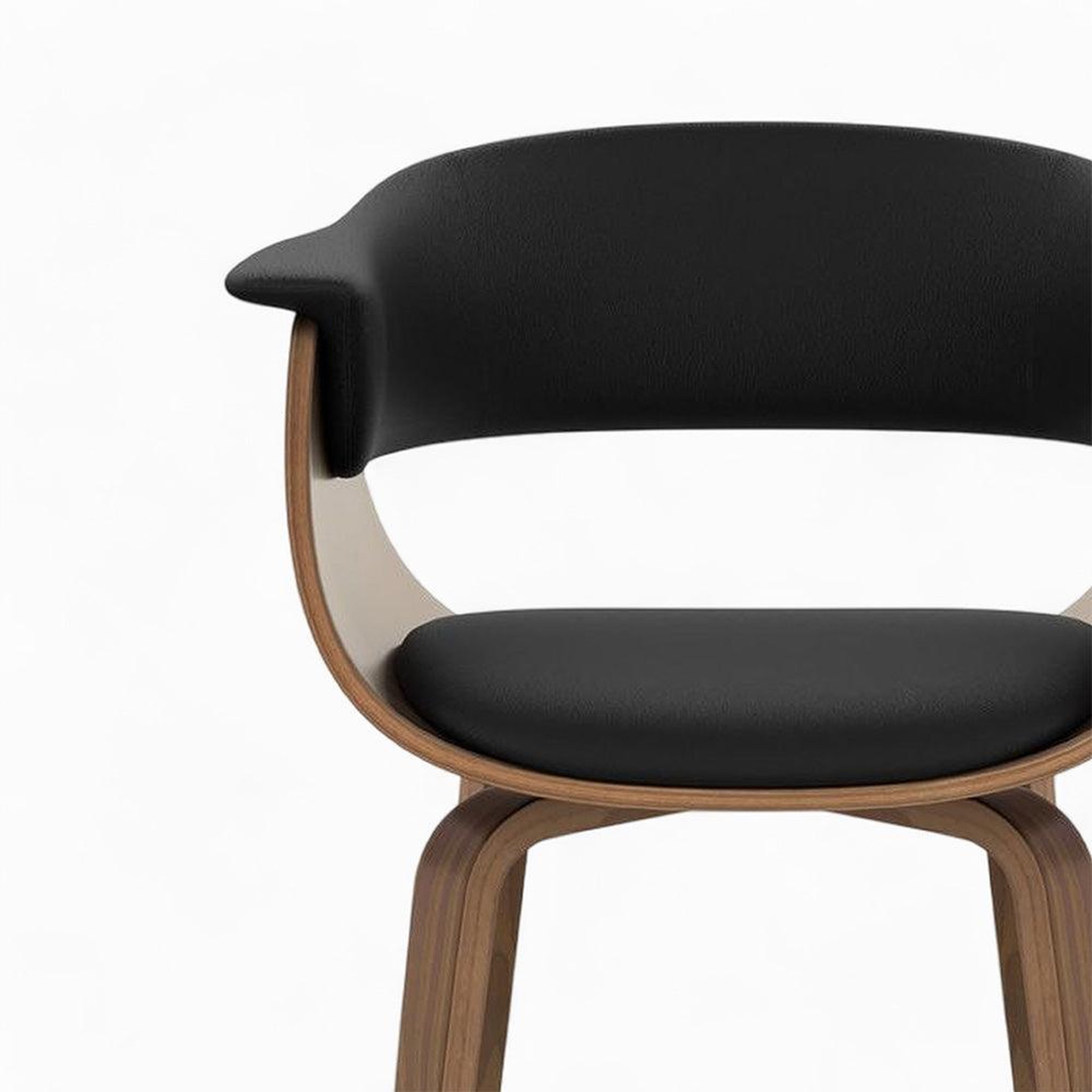 Voir la diapositive 2 : MAISON PAVANE Table et chaises 8 personnes en cuir synthetique noir et bois-Piada