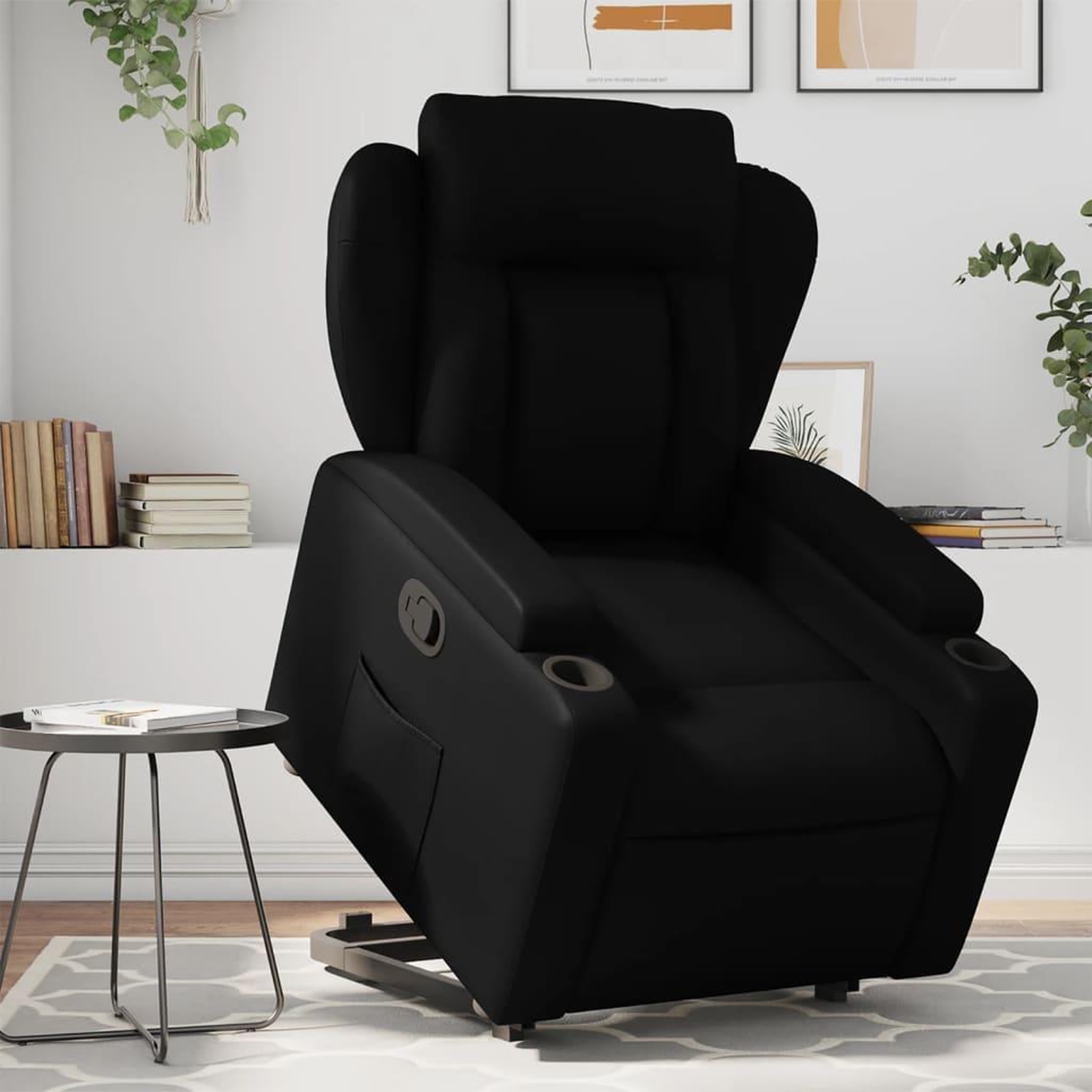 VIDAXL Fauteuil inclinable Noir Similicuir