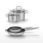 ELO Lot de 2 Poêles Elo Profi Therm Platinum 24/32cm et 2 Faitouts Elo Citrin 12/16cm