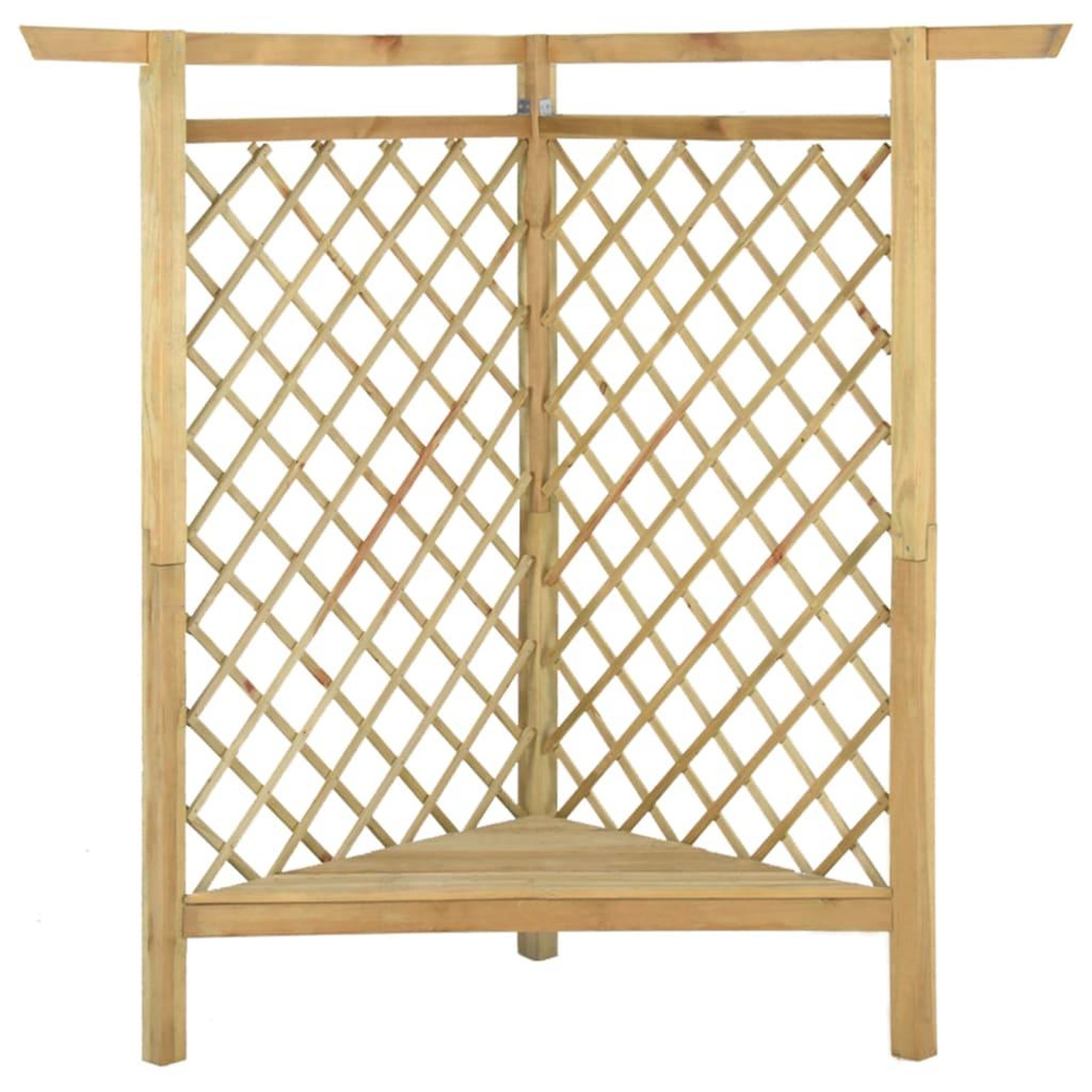 Voir la diapositive 3 : VIDAXL Pergola d'angle avec banc 166x81x174 cm bois de pin impregne