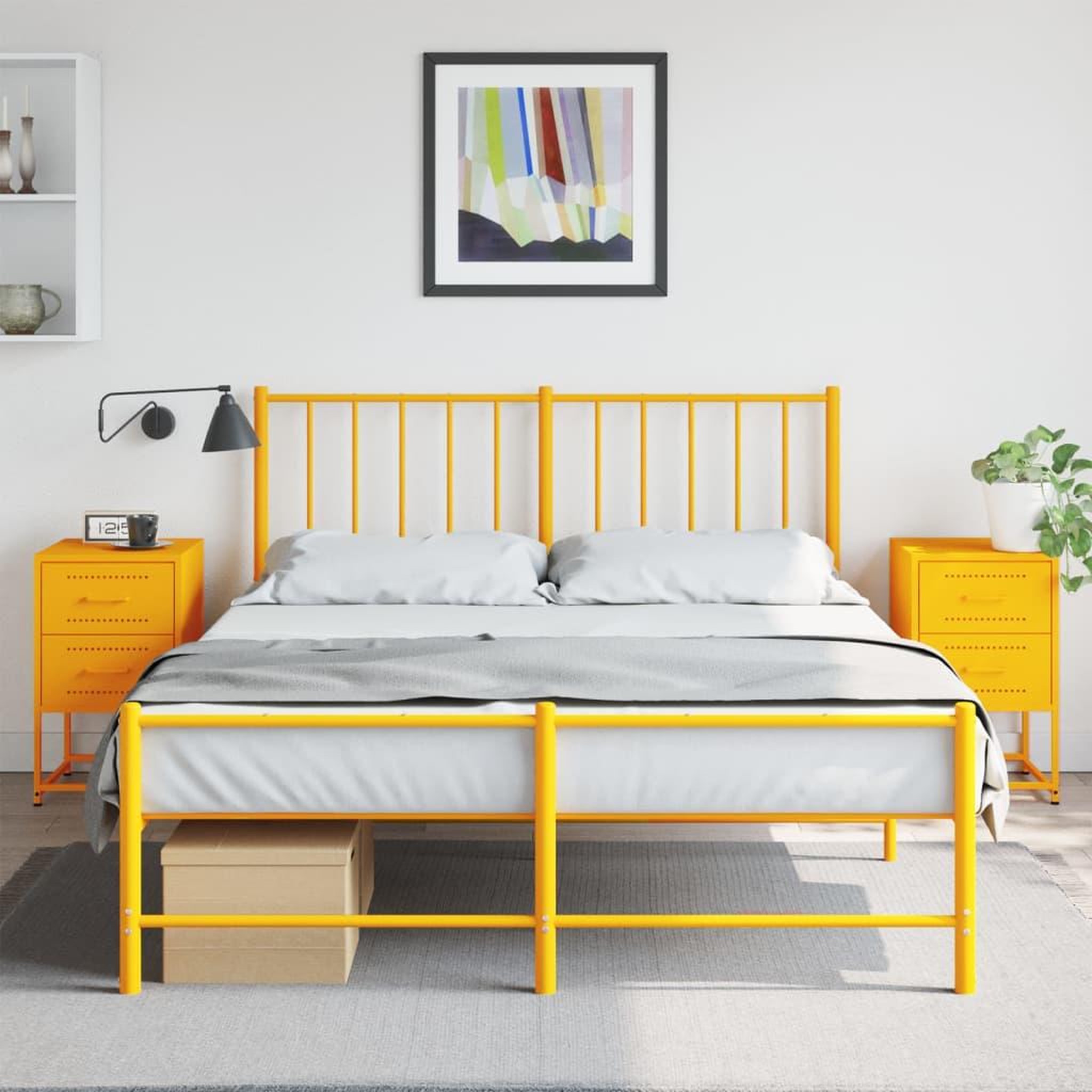 Voir la diapositive 3 : VIDAXL Tables de chevet 2 pcs jaune moutarde 36x39x60,5 cm acier