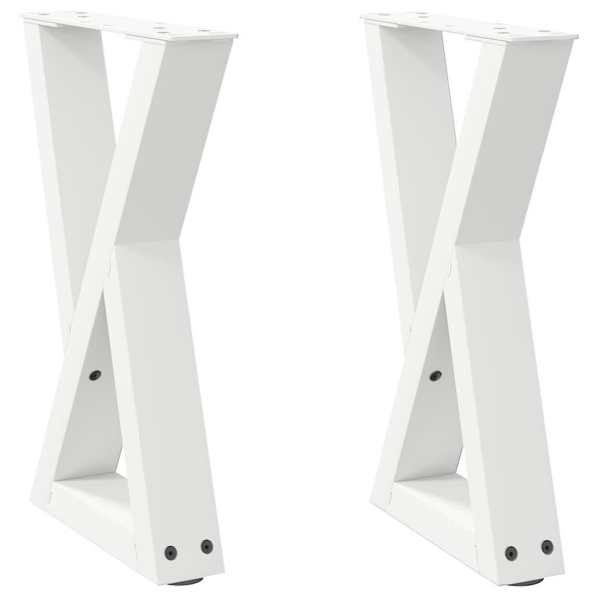 VIDAXL Pieds de table basse 2 pcs blanc 38x(42-43,3) cm acier