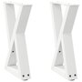 Voir la diapositive 2 : VIDAXL Pieds de table basse 2 pcs blanc 38x(42-43,3) cm acier