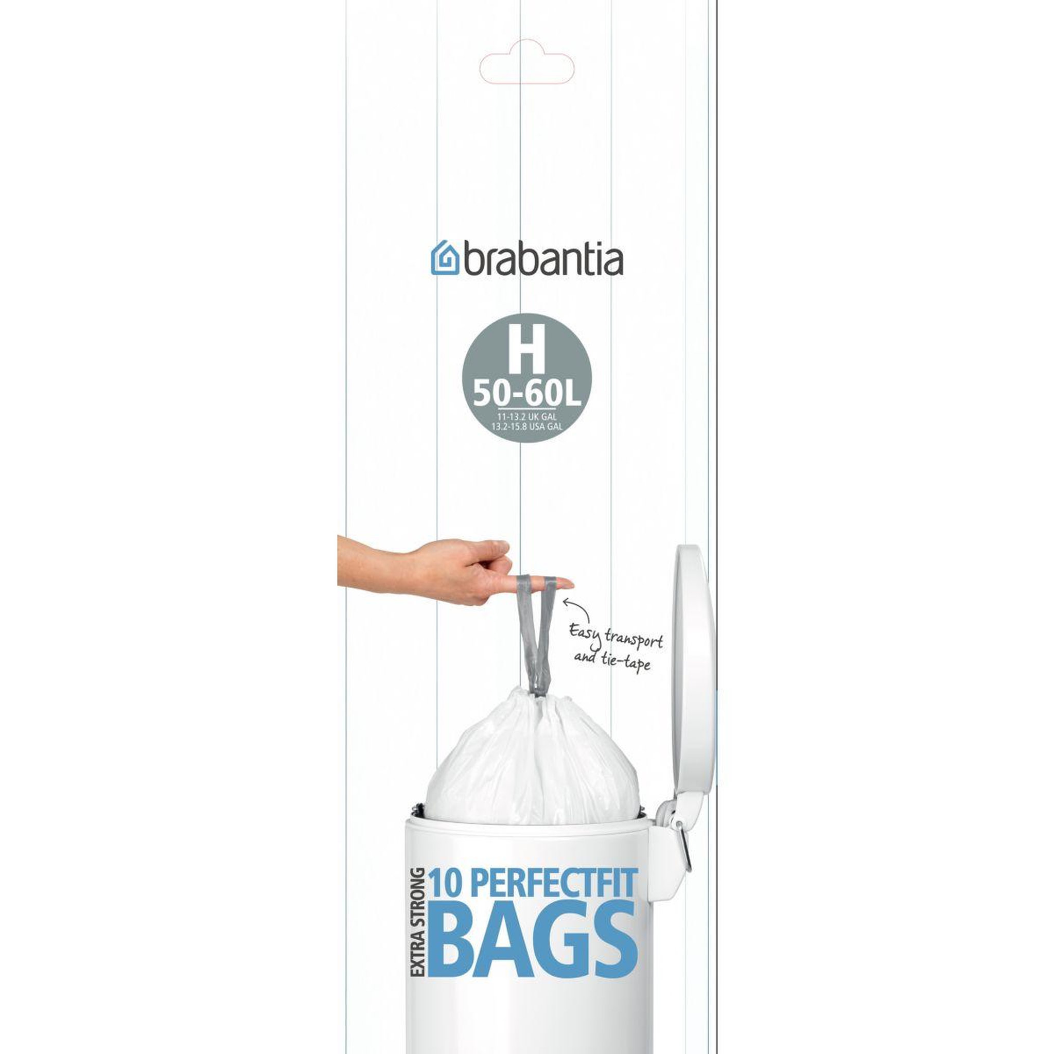 BRABANTIA Sac poubelle 50 à 60L - 10 sacs - H