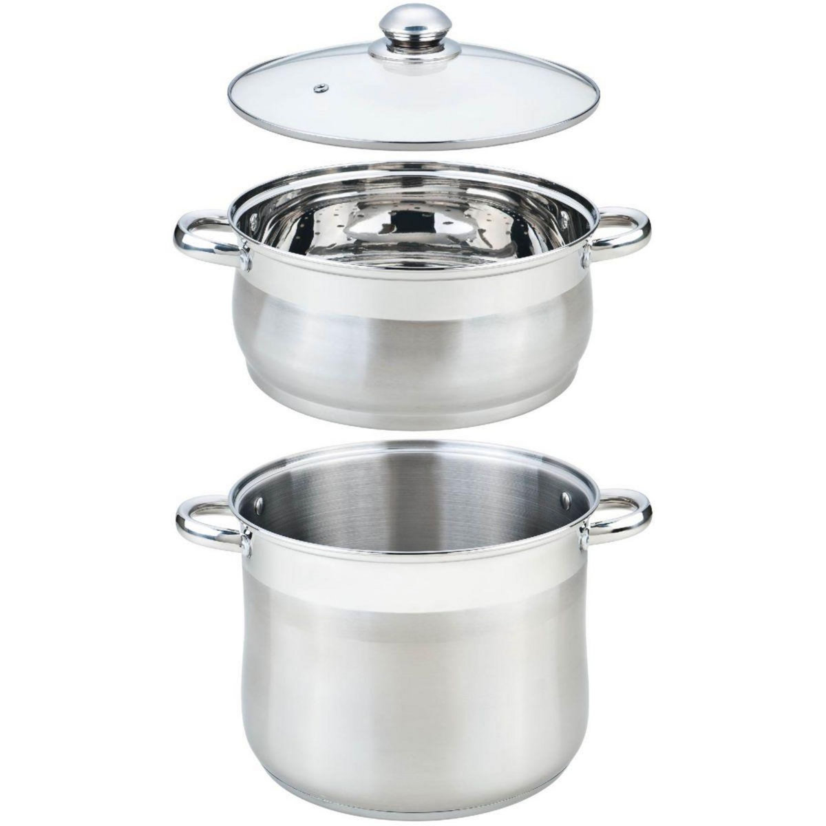 ESSENTIEL B Couscoussier Vapeur Inox diam 26 cm + couvercle verre