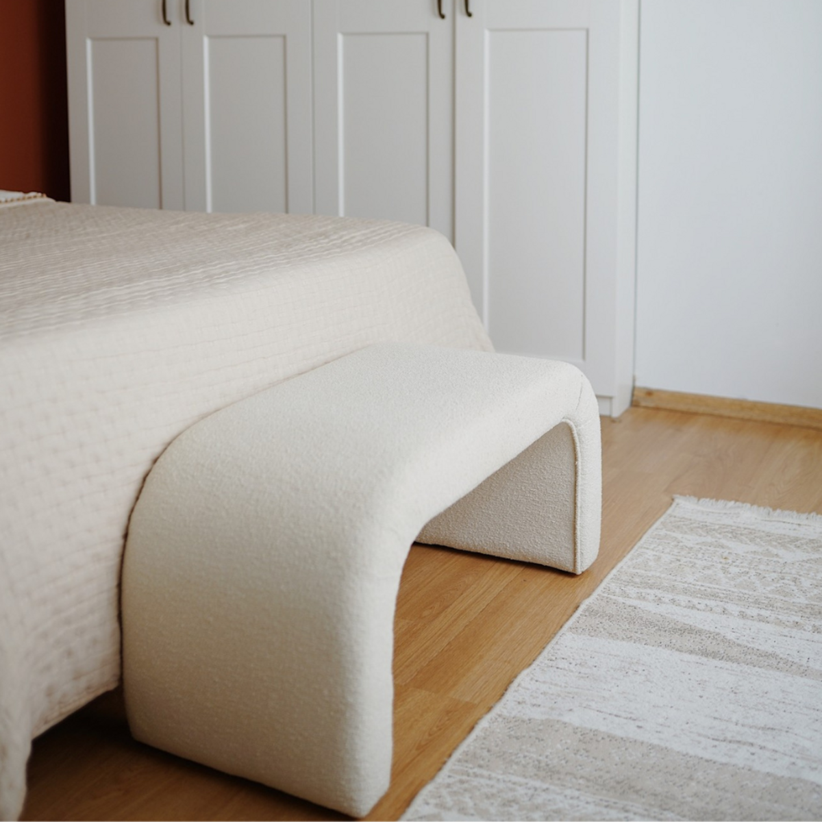 CONCEPT USINE Banc bouclettes blanc JOHNSON