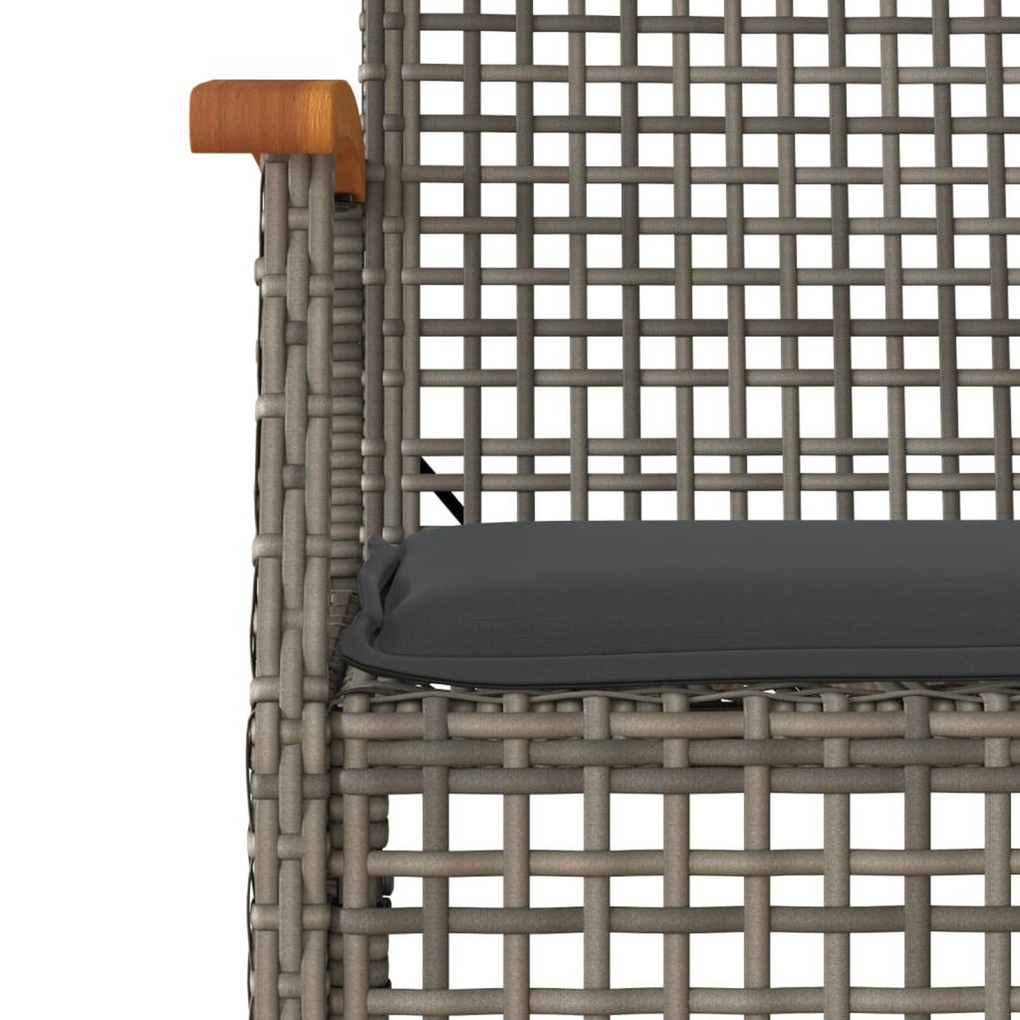 Voir la diapositive 4 : VIDAXL Ensemble a manger de jardin et coussins 7 pcs gris rotin