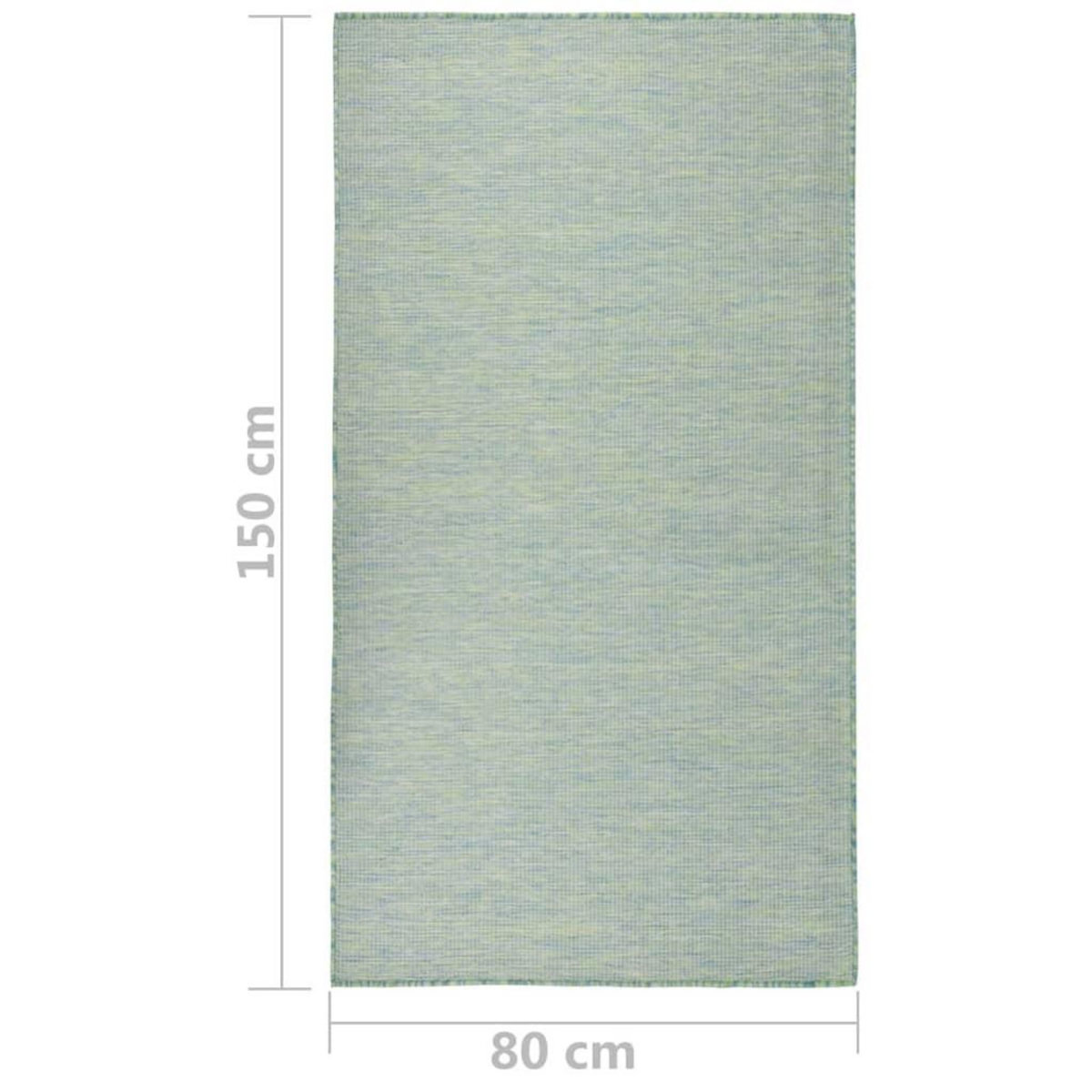 VIDAXL Tapis a tissage plat d'exterieur 80x150 cm Turquoise