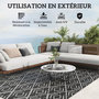 Voir la diapositive 6 : OUTSUNNY Tapis d'extérieur réversible motif graphique dim. 2,7 x 1,8 m polypropylène gris noir
