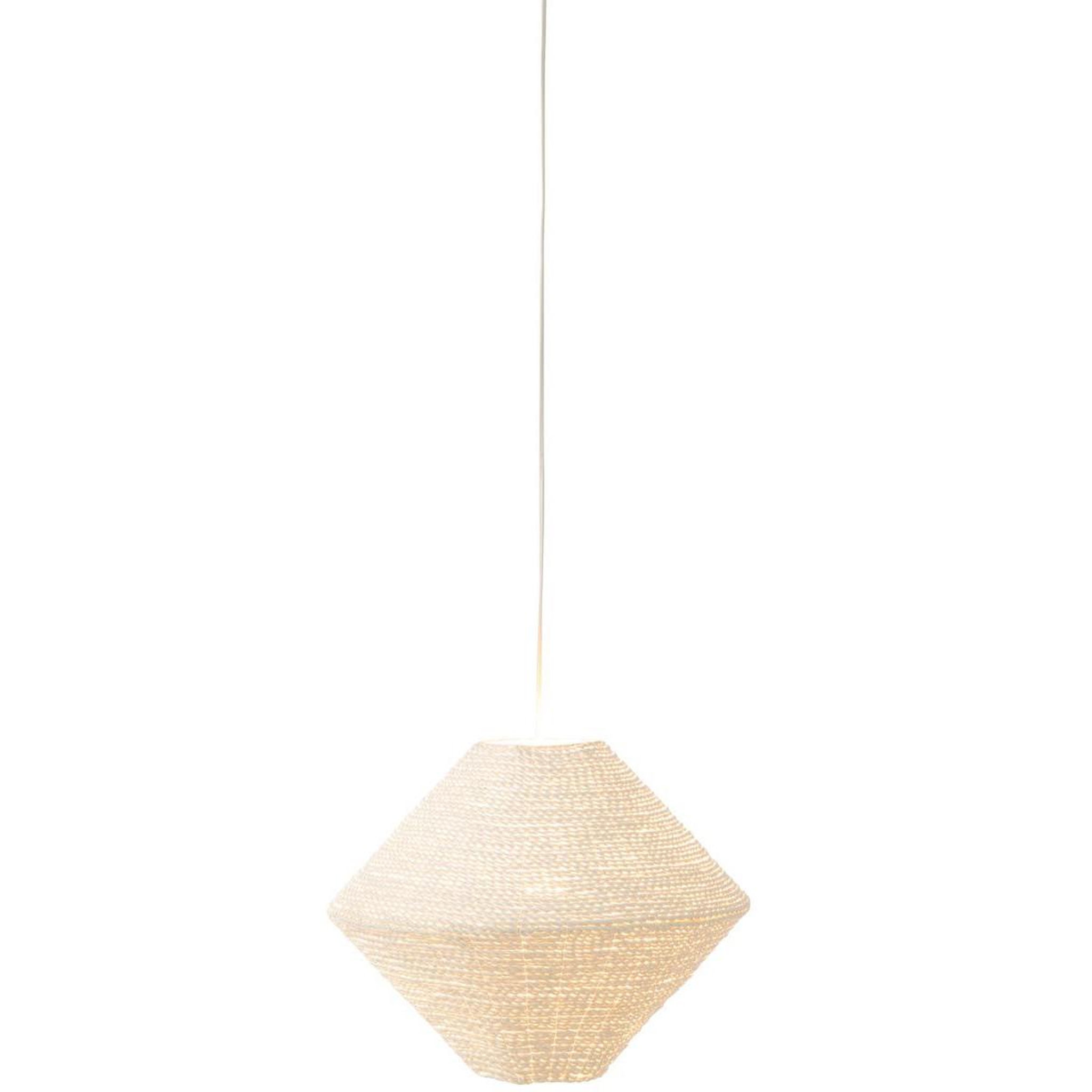 Voir la diapositive 2 : J-LINE Lampe suspension en raphia  soucoupe  40cm blanc