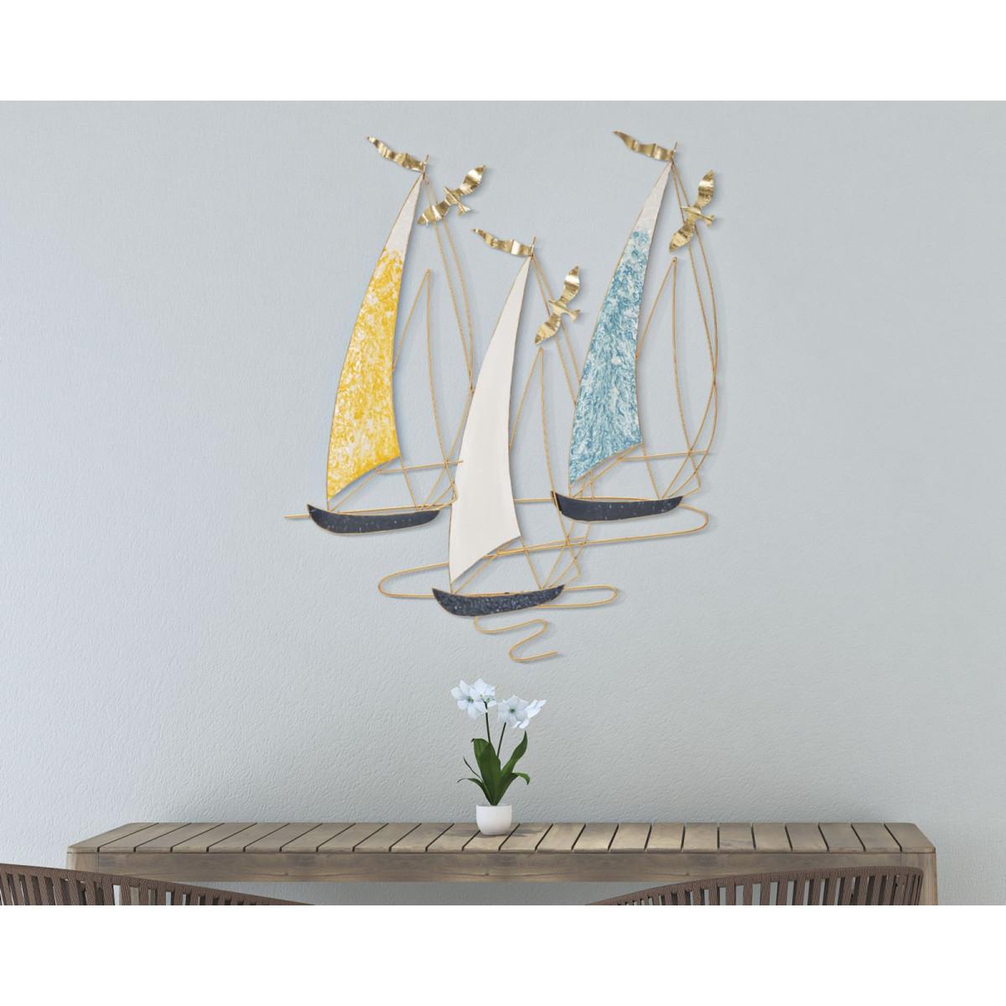 Voir la diapositive 5 : Paris Prix Décoration murale en métal  vela color  97cm multicolore