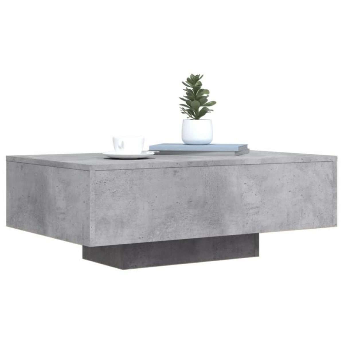 VIDAXL Table basse avec lumières LED gris béton 85x55x31 cm