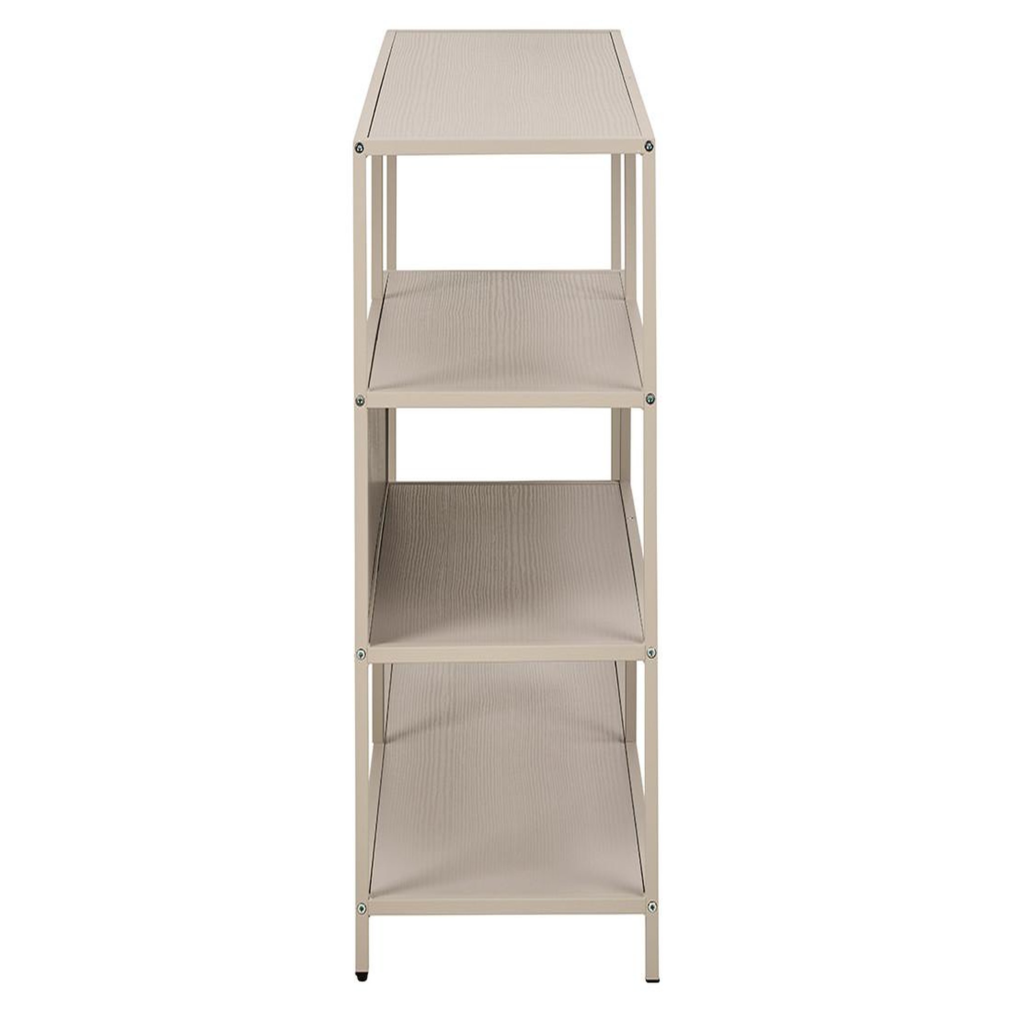 Voir la diapositive 4 : LISA DESIGN Anthea - étagère filaire métal avec plaquage en effet bois blanchi - 114 cm - gris