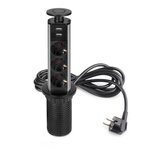 EMUCA SRL Multiconnecteur élevable Vertikal, EU, Peint en noir