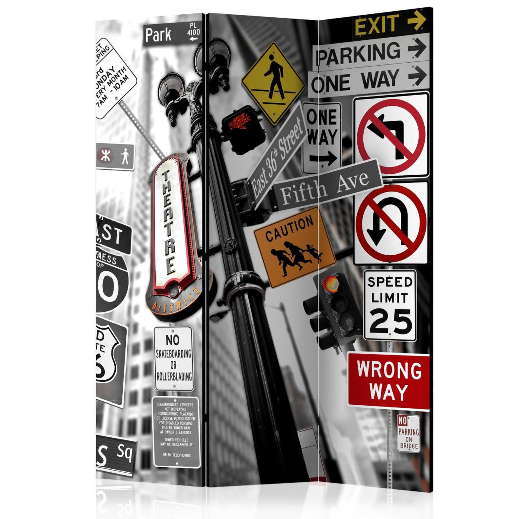 Paris Prix Paravent 3 volets  new york signs  135x172cm