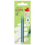 AUCHAN Lot de 2 recharges roller gel effaçables