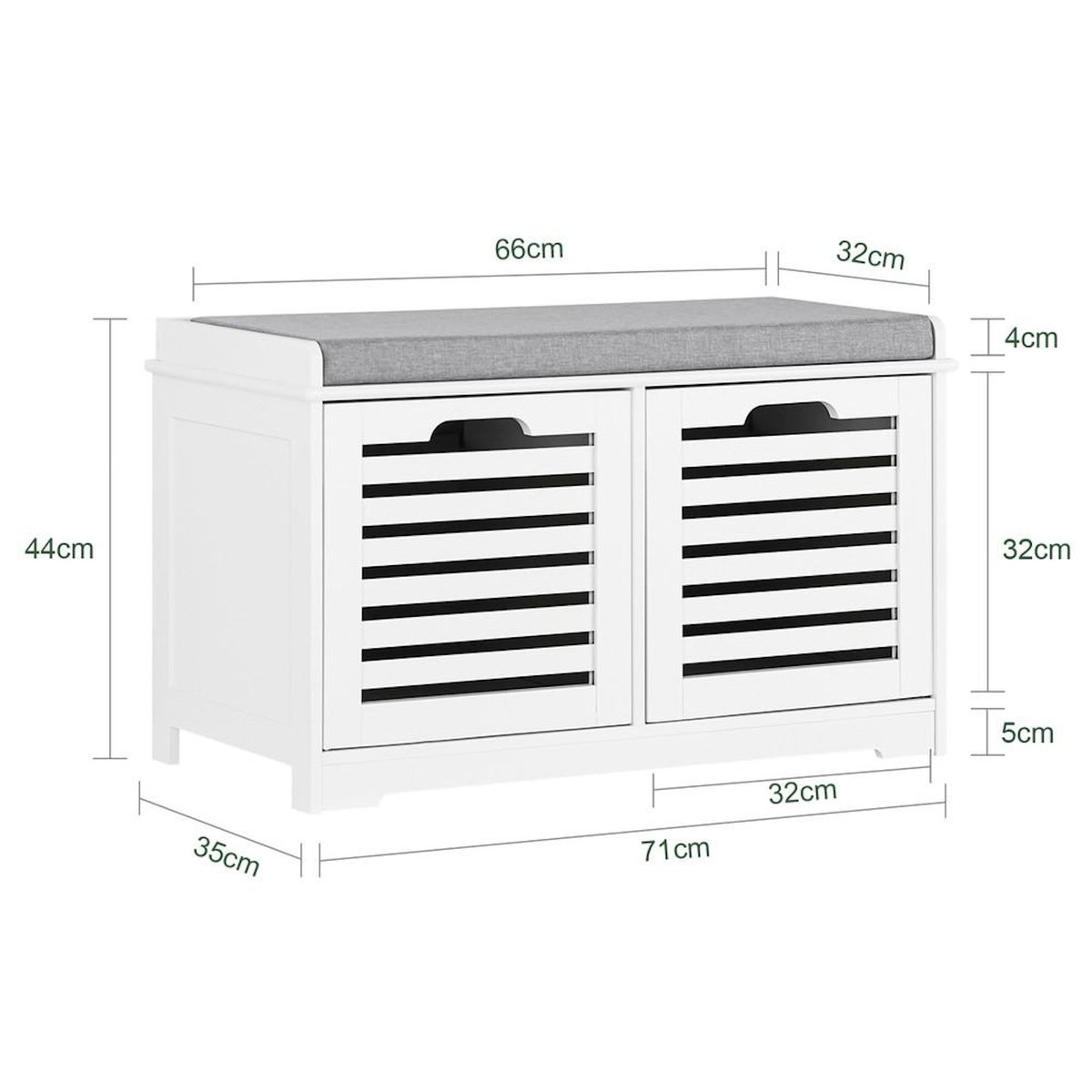 SOBUY SoBuy - Banc de rangement à chaussures avec deux portes - Nordique - FSR23-K