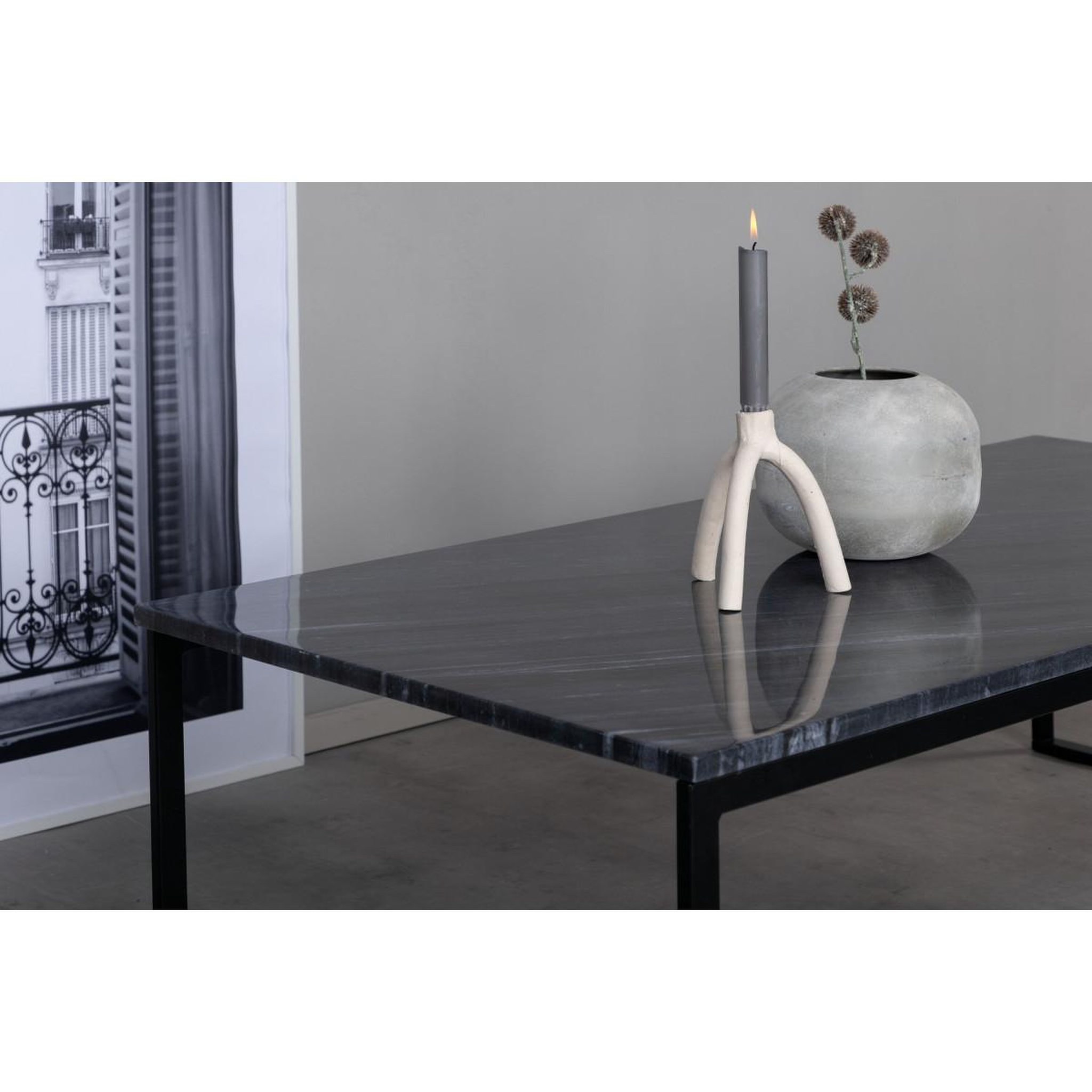 Voir la diapositive 6 : Paris Prix Table basse en marbre  estelle  120cm gris & noir