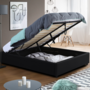 Voir la diapositive 2 : ID MARKET Lit coffre double MIAMI avec sommier 140 x 190 cm PVC noir