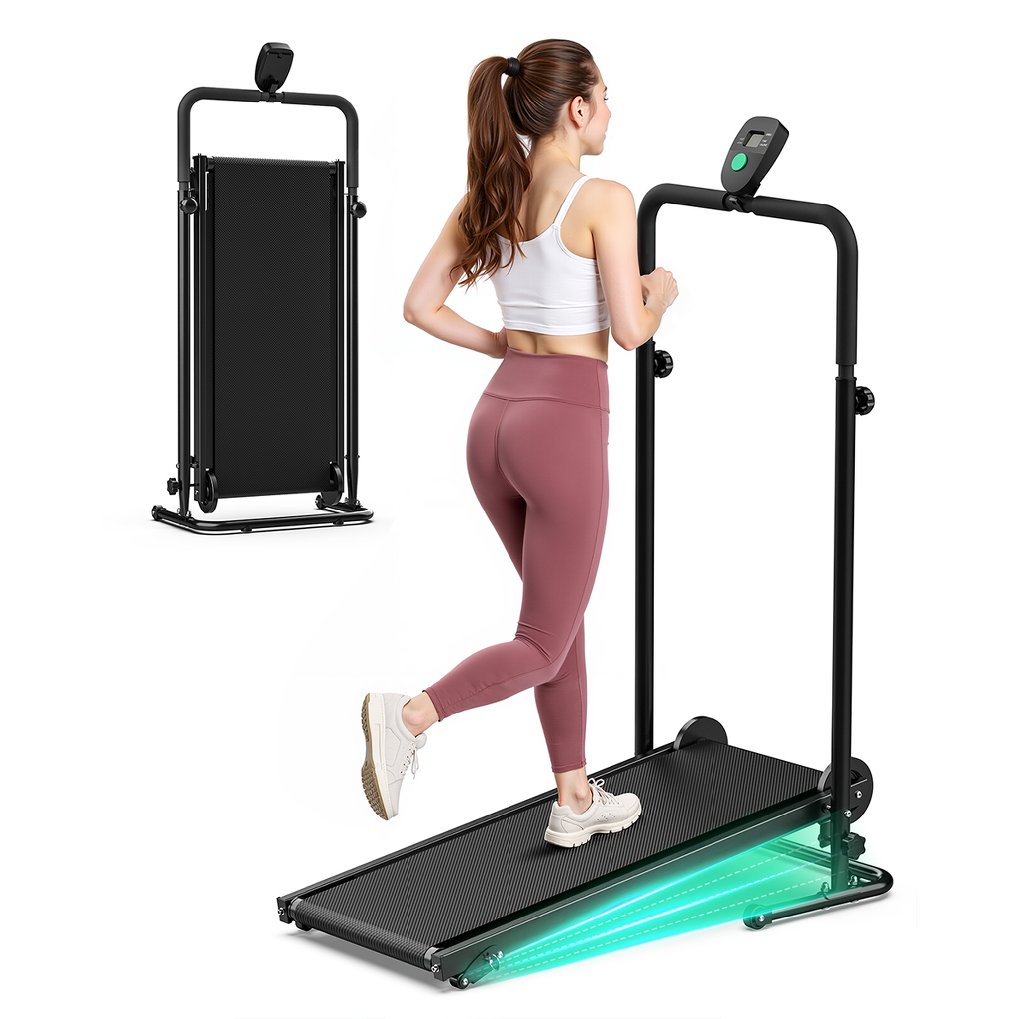 Voir la diapositive 2 : AKLUER Tapis roulant non électrique akluer rj401 – machine de marche et de course incurvée auto-alimentée