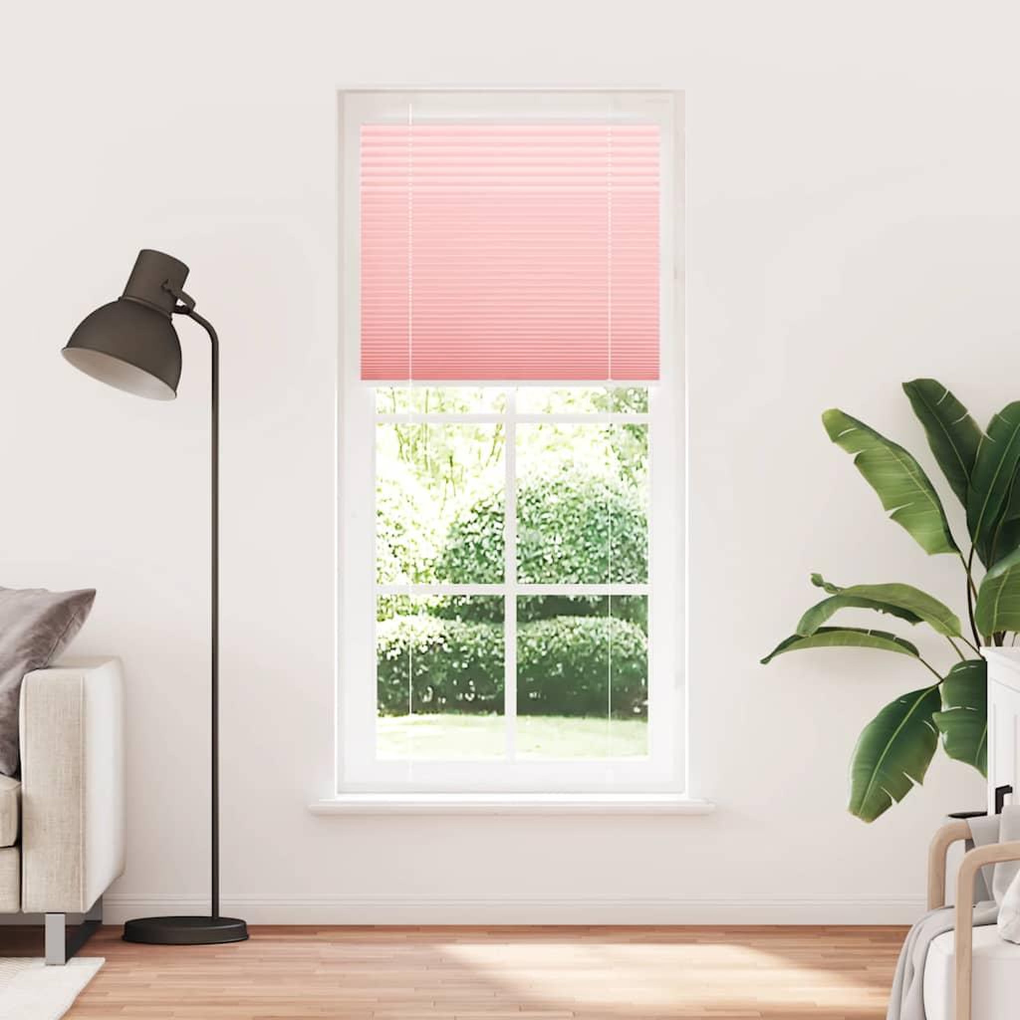 Voir la diapositive 2 : VIDAXL Store plisse rose 95x200 cm largeur du tissu 94,4 cm polyester
