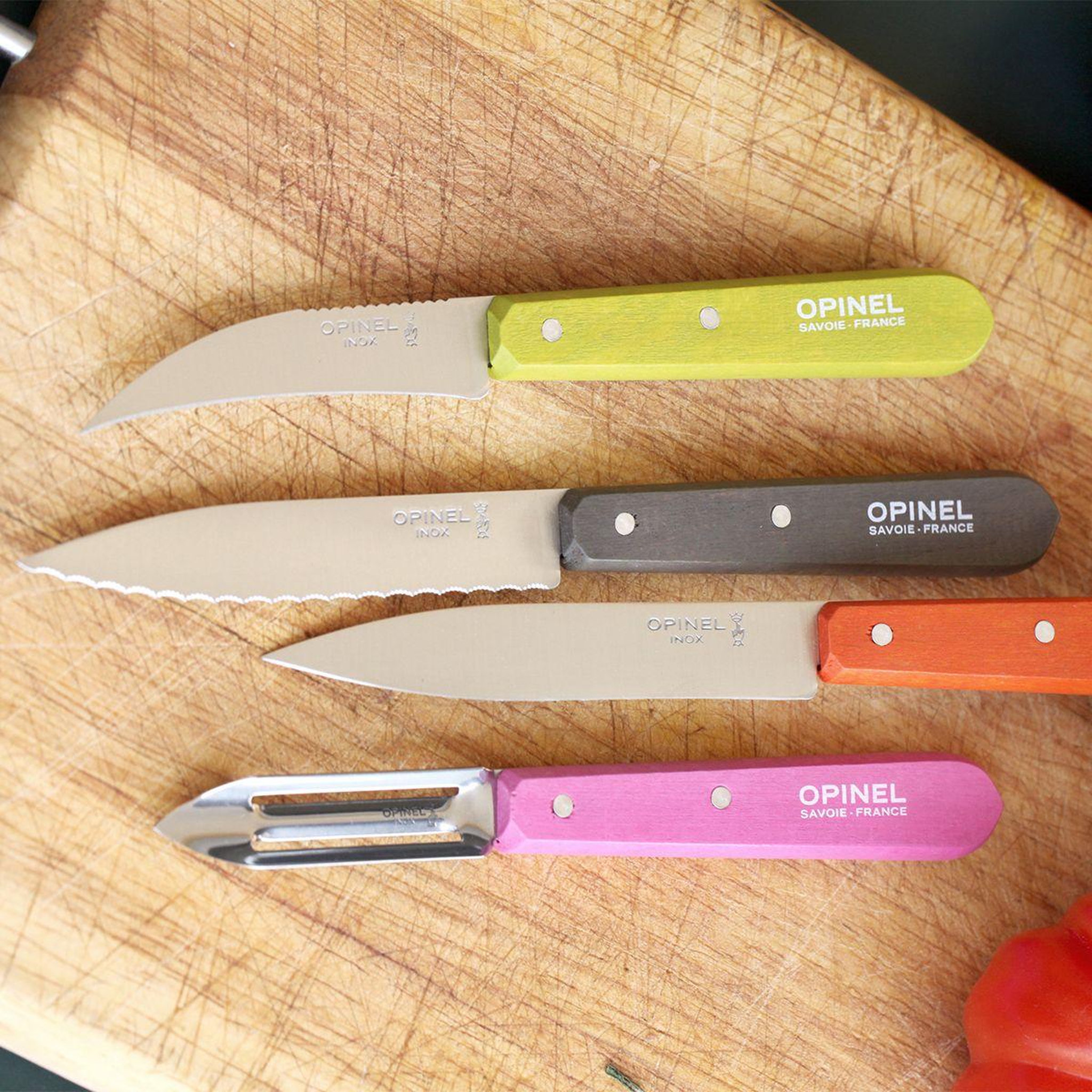 Voir la diapositive 3 : Opinel Set de couteaux Les Essentiels Fifties 4 couteaux