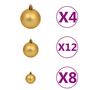 Voir la diapositive 4 : VIDAXL Ensemble de boules de Noël 100 pcs 3/4/6 cm Marron/Bronze/Dore