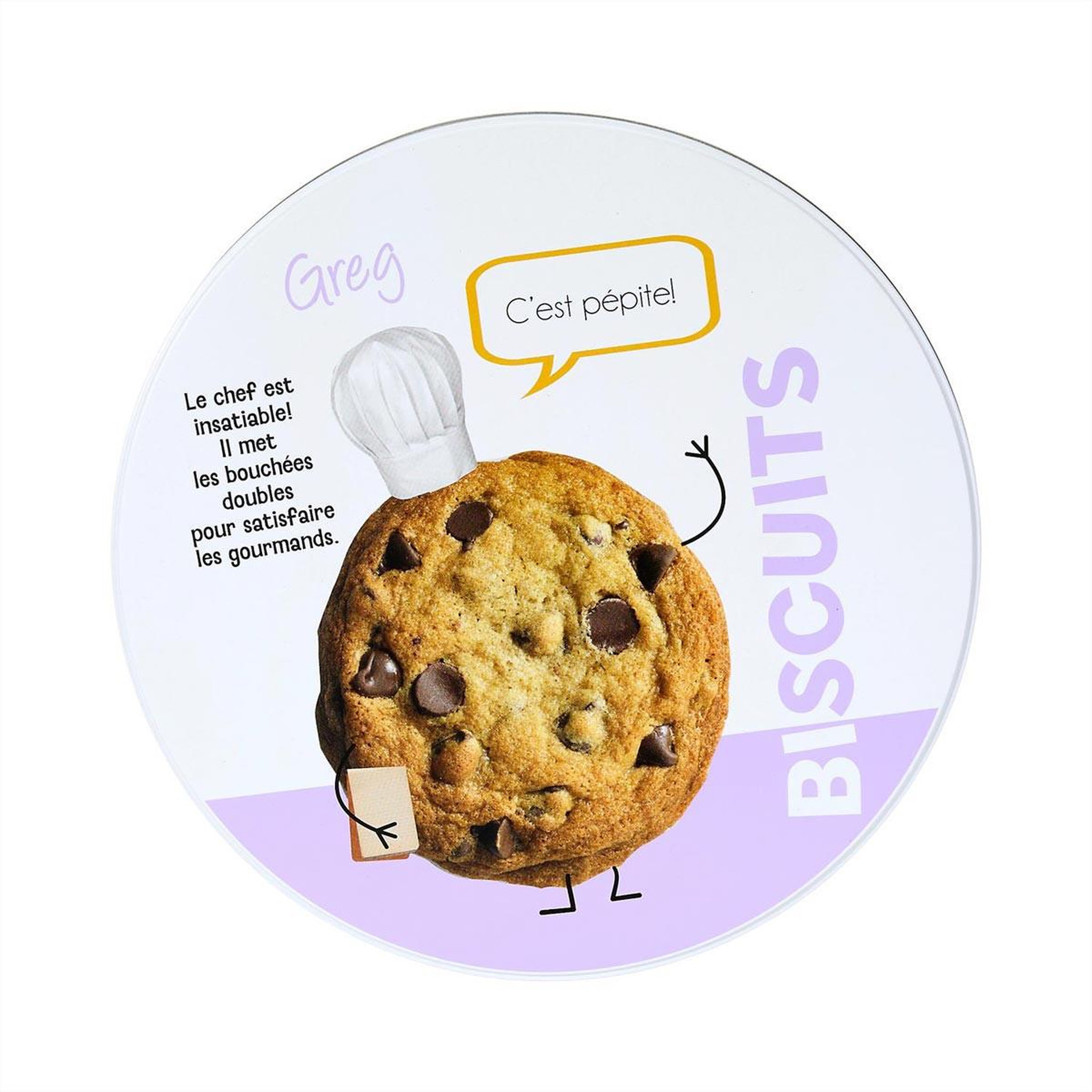 Voir la diapositive 2 : COOK CONCEPT Boîte à biscuits en métal  ludique  22cm violet