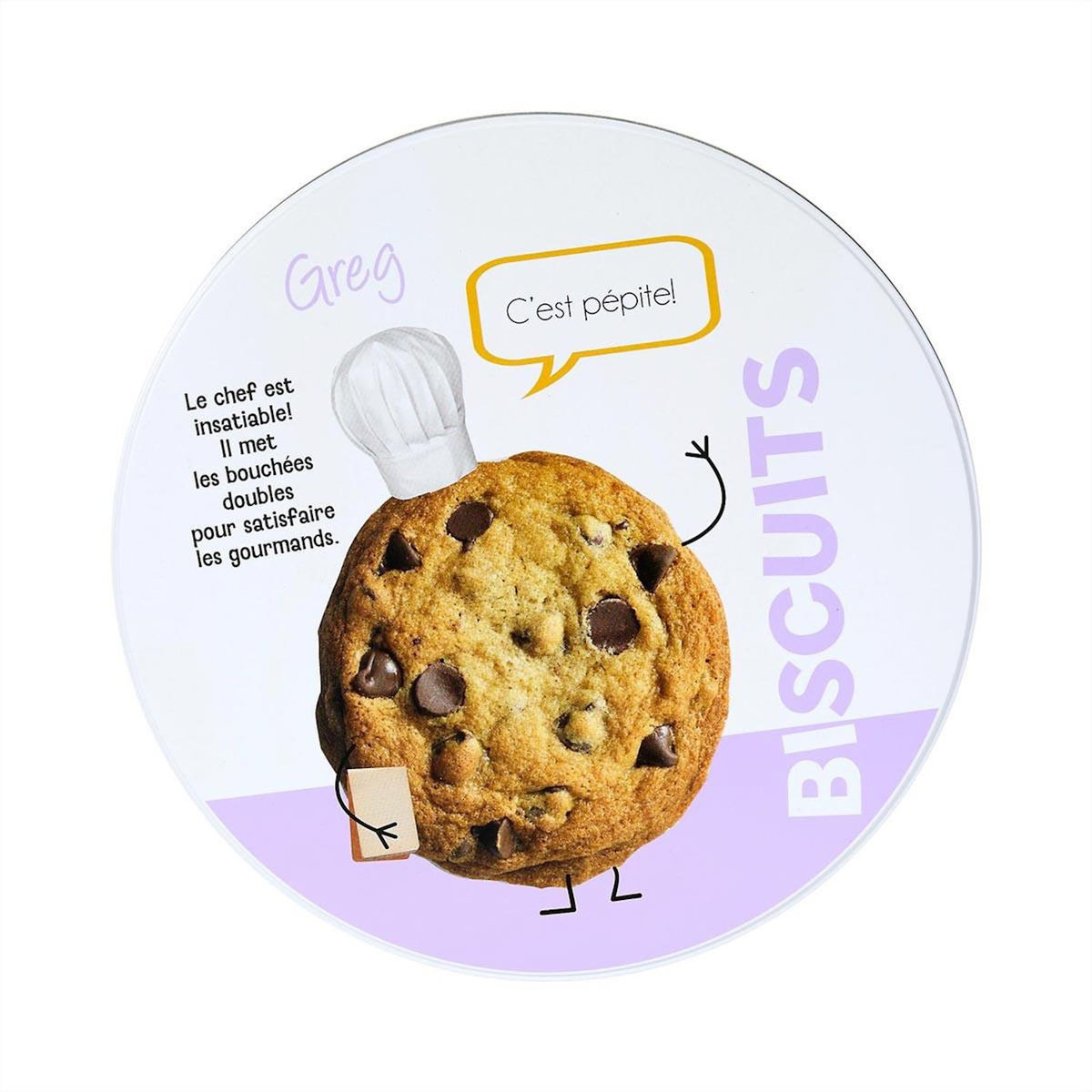 Paris Prix Boîte à Biscuits en Métal  Ludique  22cm Violet