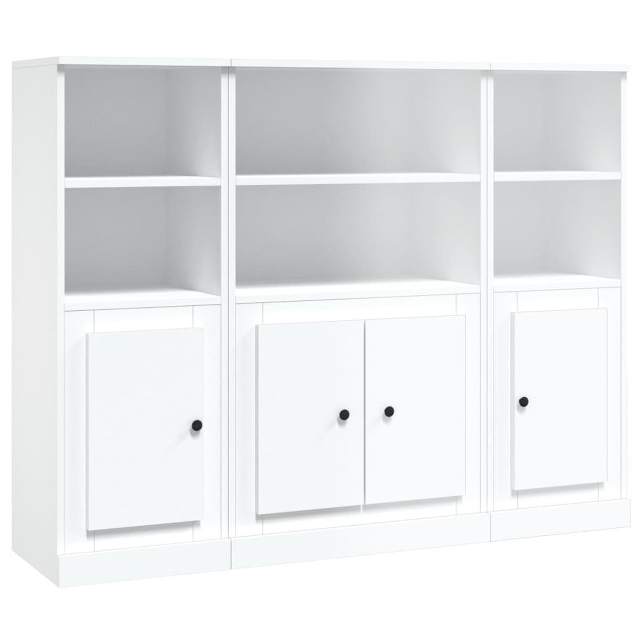 Voir la diapositive 2 : VIDAXL Buffets 3 pcs blanc bois d'ingenierie