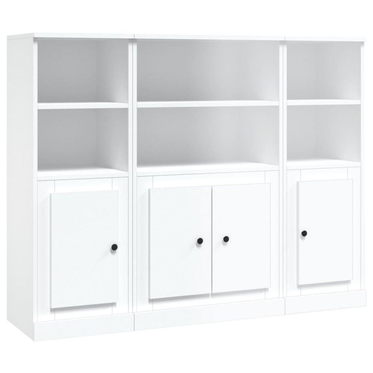 VIDAXL Buffets 3 pcs blanc bois d'ingenierie