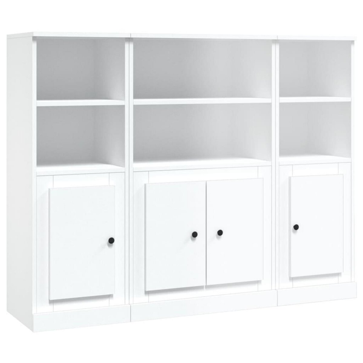 VIDAXL Buffets 3 pcs blanc bois d'ingenierie