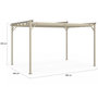 Voir la diapositive 5 : ID MARKET Pergola toit rétractable 4 pieds 3x4 M tonnelle structure beige et toile beige