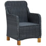 Voir la diapositive 4 : VIDAXL Salon de jardin 3 pcs avec coussins resine tressee gris fonce