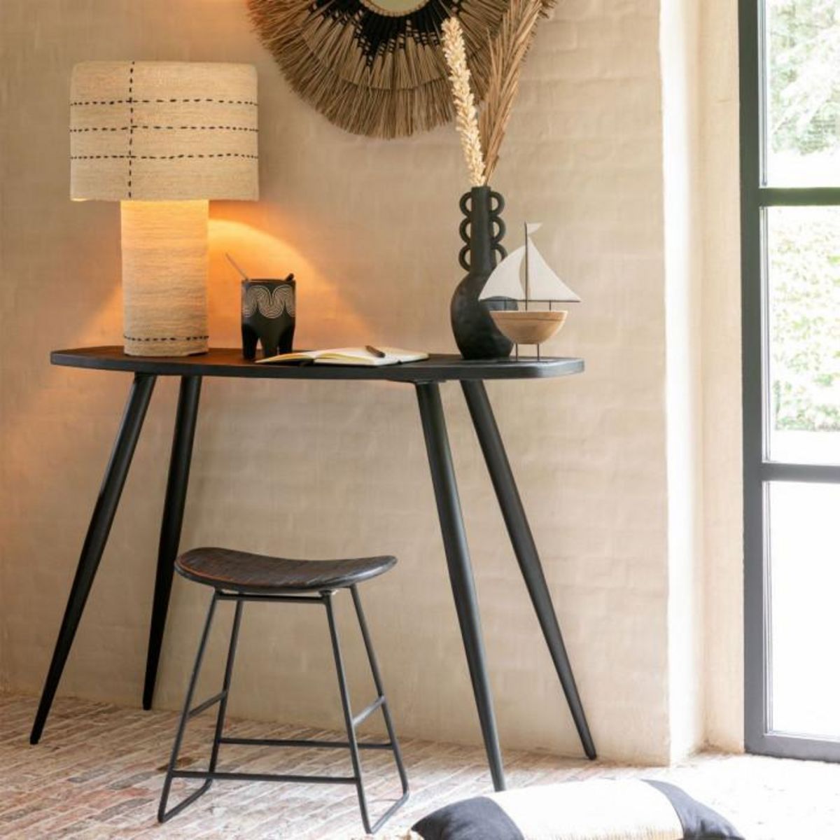 Paris Prix Lampe à Poser  Lignes de Pointillés  60cm Naturel