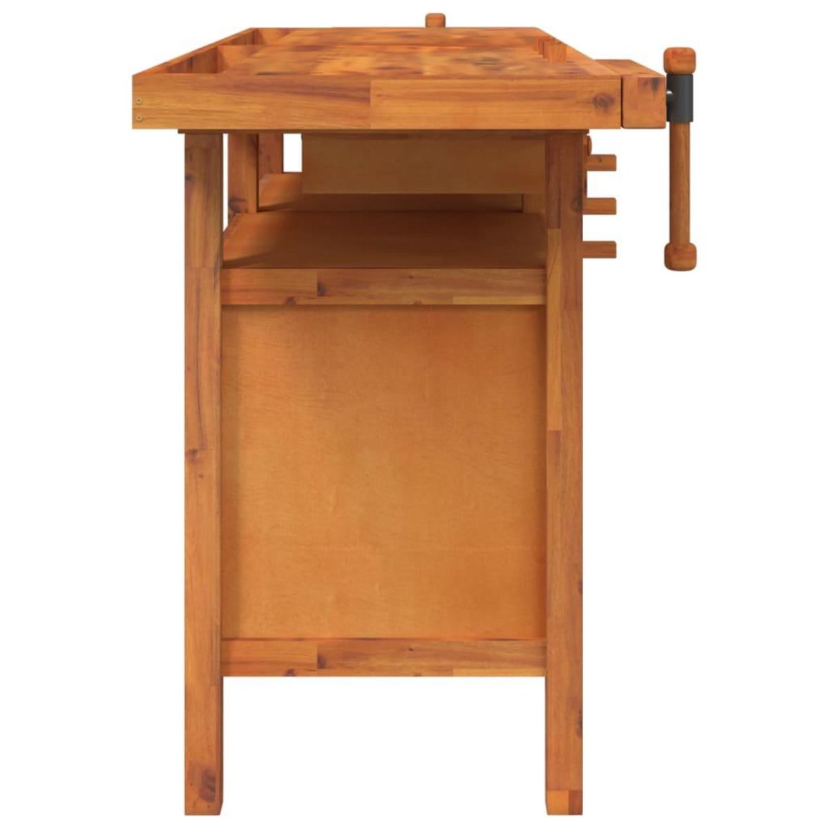 VIDAXL Etabli avec tiroirs et etaux 162x62x83 cm Bois massif d'acacia