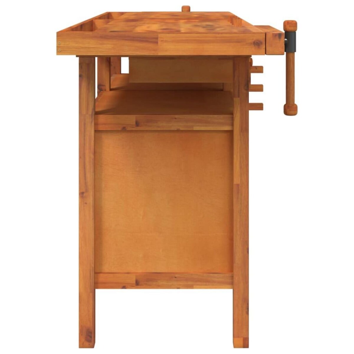 VIDAXL Etabli avec tiroirs et etaux 162x62x83 cm Bois massif d'acacia