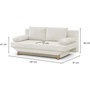 Voir la diapositive 5 : MARKET24 Banquette convertible 3 places TEIJO - Tissu bouclette beige - Coffre de rangement - L187 x P91x H82 cm