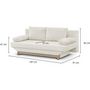 Voir la diapositive 5 : MARKET24 Banquette convertible 3 places TEIJO - Tissu bouclette beige - Coffre de rangement - L187 x P91x H82 cm