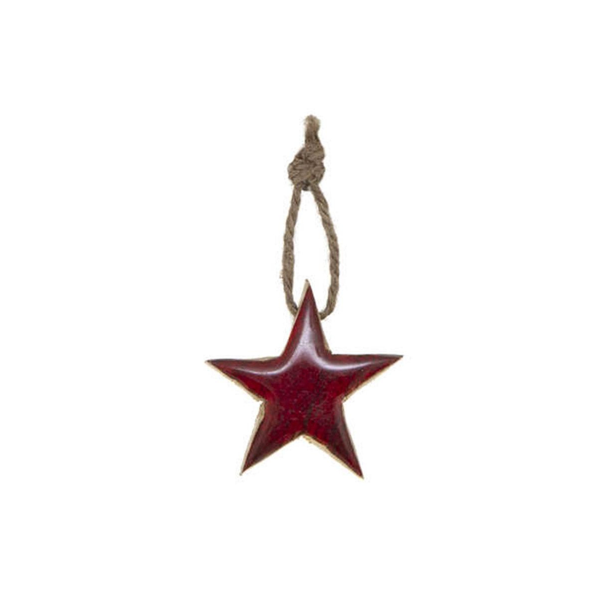 FEERIC LIGHT & CHRISTMAS Sujet de noël étoile  glacé  6cm rouge