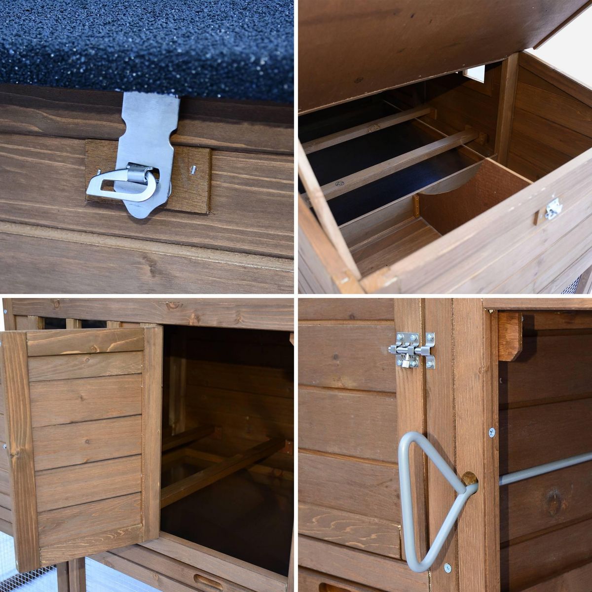 SWEEEK Poulailler en bois avec carré potager CAMPINE. 3 poules. cage à poule avec enclos. poulailler avec jardinière