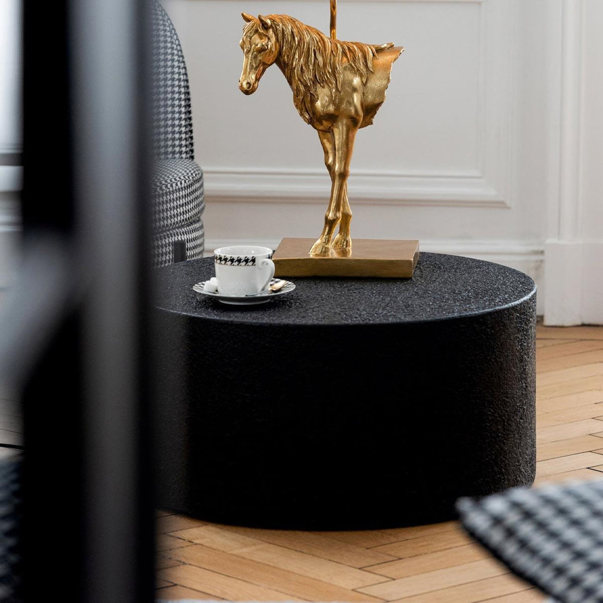Paris Prix Table Basse Cylindrique  Tamrae  60cm Noir